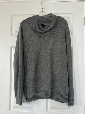 GAP Men's Gray Shawl Collar Turtleneck Sweater